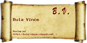 Bula Vince névjegykártya